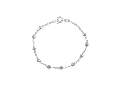 Rhodium Plated Womens Beaded Chain